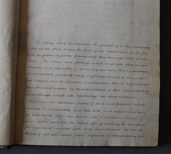 Satgé St. Jean, Caroline Viscontesse (?-1875). A manuscript journal of a journey from Newhaven to